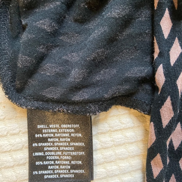Anthropologie (Meadow Rue) long sleeve top black/beige lined to waist - Picture 5 of 6